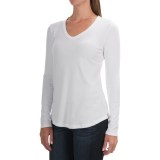 Cynthia Rowley Ribbed V-Neck Shirt - Pima Cotton-Modal, Long Sleeve (For Women)