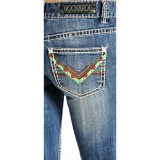 Rock & Roll Cowgirl Geometric V-Embroidered Jeans - Low Rise, Bootcut (For Women)