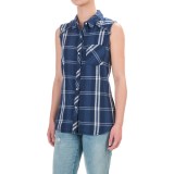 dylan Plaid Flannel Shirt - Sleeveless (For Women)