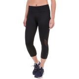 Head Reflective Mesh Capri Leggings (For Women)