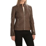 Bar III Quilted Motorcycle Jacket - Vegan Leather (For Women)