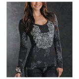 Panhandle Slim V-Neck Heathered Jersey Shirt - Long Sleeve (For Women)