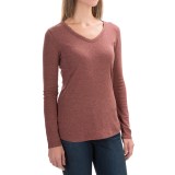 Cynthia Rowley Ribbed V-Neck Shirt - Pima Cotton-Modal, Long Sleeve (For Women)