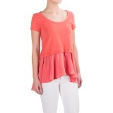 Cotton Layered-Look Shirt - Short Sleeve (For Women)