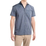 Bruno Space-Dyed Plaid Trim Button-Up Shirt - Short Sleeve (For Men)