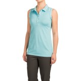 Reebok Striped Elastic Polo Shirt - Sleeveless (For Women)