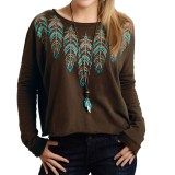 Roper French Terry Crop Top - Long Sleeve (For Women)