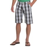 OTB Plaid Flat-Front Shorts - Cotton Blend (For Men)