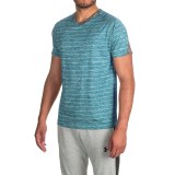 Bruno V-Neck Striped Color-Block T-Shirt - Short Sleeve (For Men)