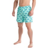 Maui and Sons Classic Shark Volley Swim Trunks - Built-In Briefs (For Men)