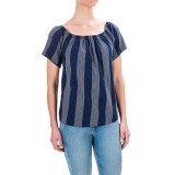 Workshop Republic Clothing Yarn-Dyed Woven Cotton Shirt - Short Sleeve (For Women)