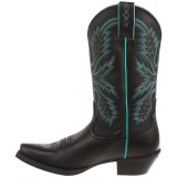 Justin Boots Black Deercow Cowboy Boots - 12”, Snip Toe (For Women)