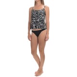 Caribbean Joe Printed Tiered Tankini Top (For Women)