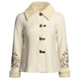 Icelandic Design Nika Boiled Wool Jacket - Cotton Shearling Trim (For Women)