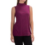 Cable & Gauge Striped Mock Neck Tank Top (For Women)