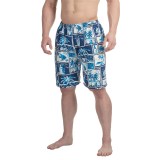 Northwest Blue Printed Swim Trunks (For Men)