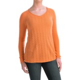 Forte Cashmere Pointelle Front Cashmere Sweater (For Women)