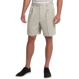 Charleston Khaki by Berle Pleated Herringbone Shorts (For Men)