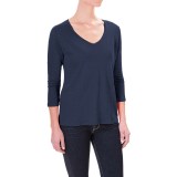 Pendleton Solid Linen Knit Shirt - V-Neck, 3/4 Sleeve (For Women)