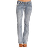 Rock & Roll Cowgirl Metallic Leather Accent Jeans - Low Rise, Bootcut (For Women)