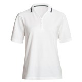 Outer Banks Nautical Stripe Polo Shirt - Cotton Pique, Short Sleeve (For Women)