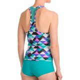 RBX Geo-Print Tankini Top - Racerback, Removable Cups (For Women)