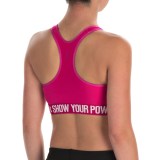 Under Armour HeatGear® Power in Pink Sports Bra - Medium Impact, Racerback (For Women)