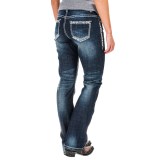 Rock & Roll Cowgirl Ivory & Khaki Abstract Stitch Jeans - Boyfriend Fit, Bootcut (For Women)