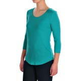 Ballet Neck Knit Shirt - 3/4 Sleeve (For Women)