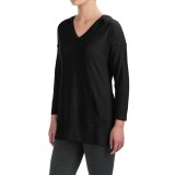 Harmony and Balance Hooded Tunic Shirt - Ribbed Trim, Long Sleeve (For Women)