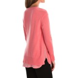 Magaschoni Crew Neck Cashmere Sweater - Side Slits, Silk Lining (For Women)