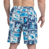 Northwest Blue Printed Swim Trunks (For Men)