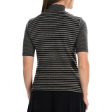 Joan Vass Striped Turtleneck - Elbow Sleeve (For Women)