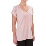 Harmony and Balance Brushed V-Neck Shirt - Short Sleeve (For Women)