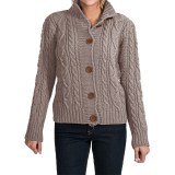 Peregrine by J.G. Glover Aran Peruvian Merino Wool Turtleneck Cardigan Sweater (For Women)