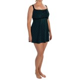 Longitude Dot-to-Dot Empire Swim Dress (For Plus Size Women)