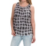Layered Print Chiffon Shirt - Sleeveless (For Women)