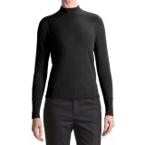 August Silk Rib-Trimmed Mock Turtleneck - Long Sleeve (For Women)