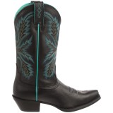 Justin Boots Black Deercow Cowboy Boots - 12”, Snip Toe (For Women)