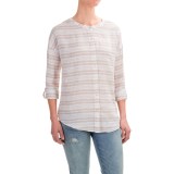 St. Tropez West Striped Linen Shirt - Roll-Tab Long Sleeve (For Women)