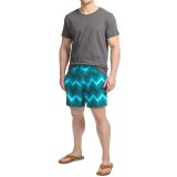 JACHS NY Geometric Chevron Hampton Swim Shorts (For Men)