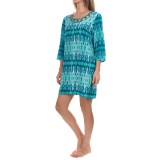 Dotti Printed Swimsuit Cover-Up Tunic - Long Sleeve (For Women)