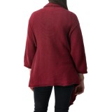 Pure Handknit Weekend Cotton Cardigan Sweater - 3/4 Sleeve (For Women)