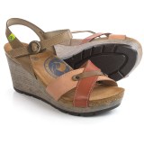 Wanda Panda Cross-Strap Sandals - Leather, Wedge Heel (For Women)