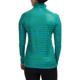 Neve Stripe Print Shirt - Zip Neck, Long Sleeve (For Women)