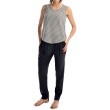 Joan Vass Drape-Pocket Silk Pants (For Women)