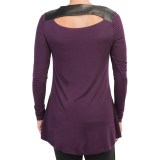 Lysse Keyhole Shirt - Faux Leather-Modal, Long Sleeve (For Women)