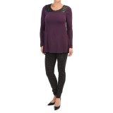 Lysse Keyhole Shirt - Faux Leather-Modal, Long Sleeve (For Women)