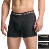 Lucky Brand Solid Cotton Boxer Briefs - 3-Pack (For Men)