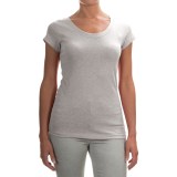 Cynthia Rowley Pima Cotton Ribbed Shirt - Short Sleeve (For Women)